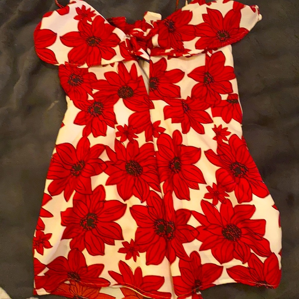 Blue Rain floral romper